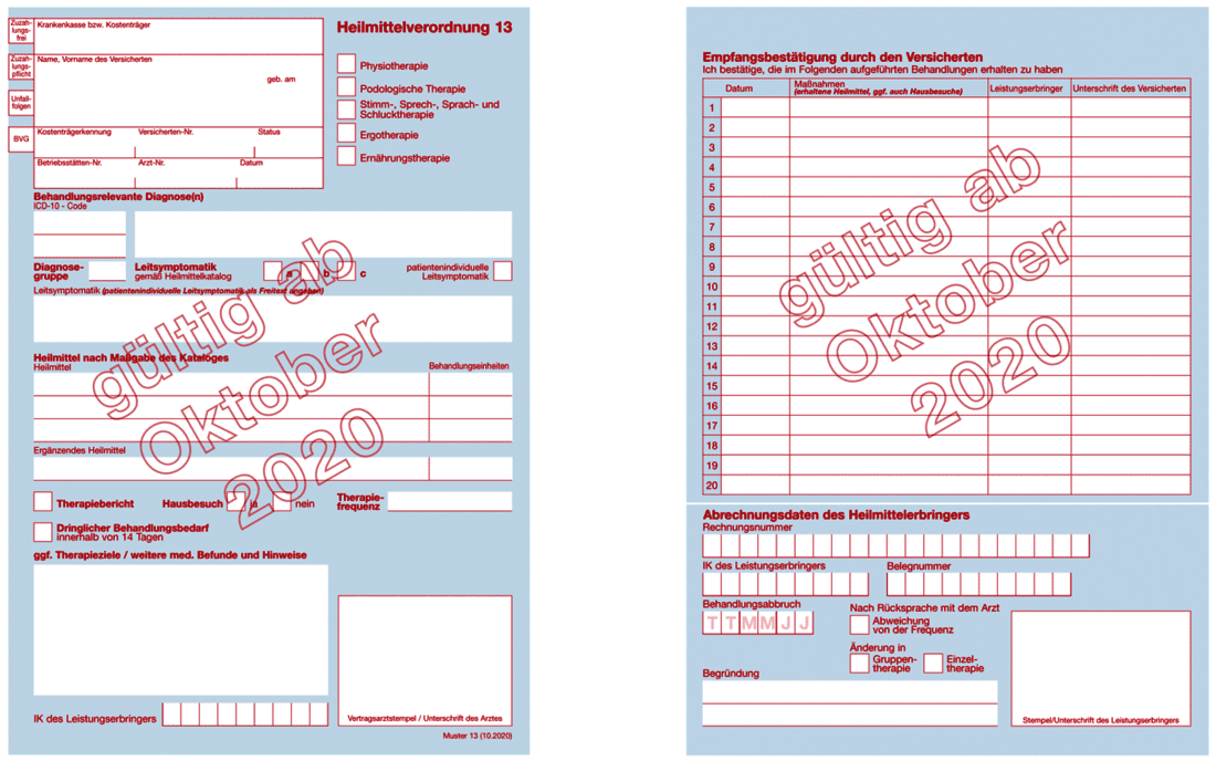 Muster 13: Die neue Heilmittelverordnung 2020