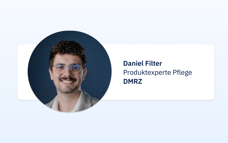 Daniel Filter, Produktexperte für die Pflegesoftware und Pflegeabrechnung von DMRZ