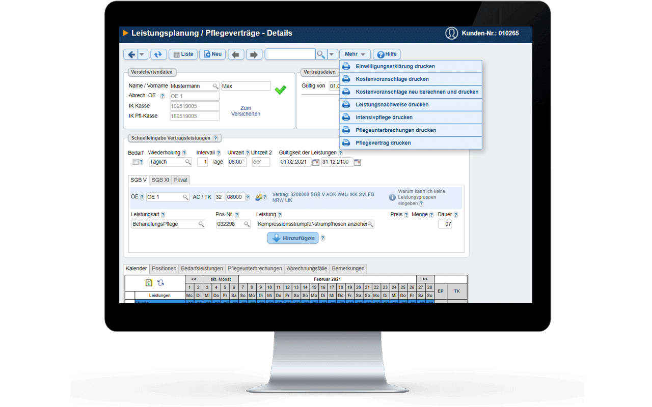 Leistungsplanung ausdrucken