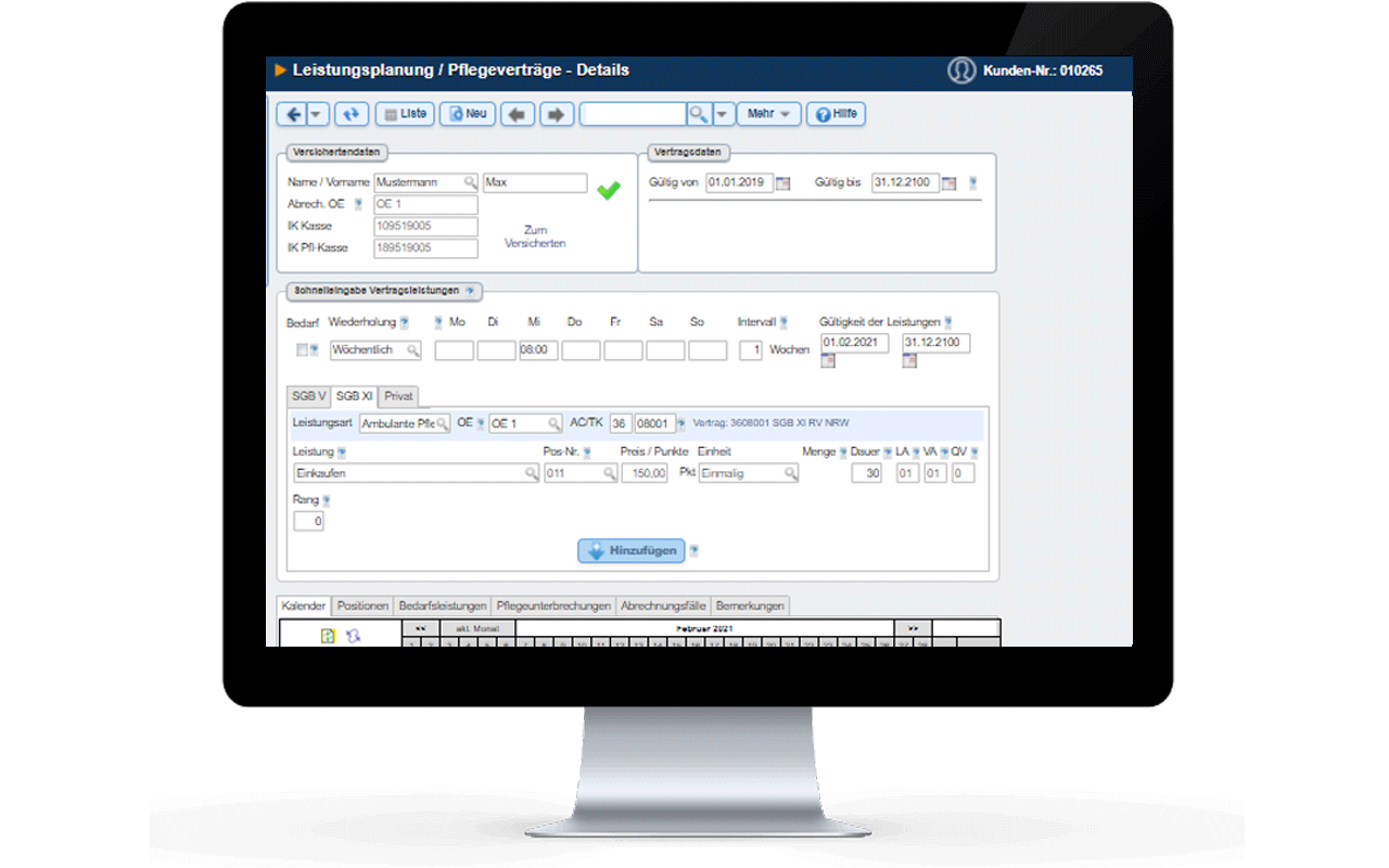 Abrechnungsfälle Leistungsplanung