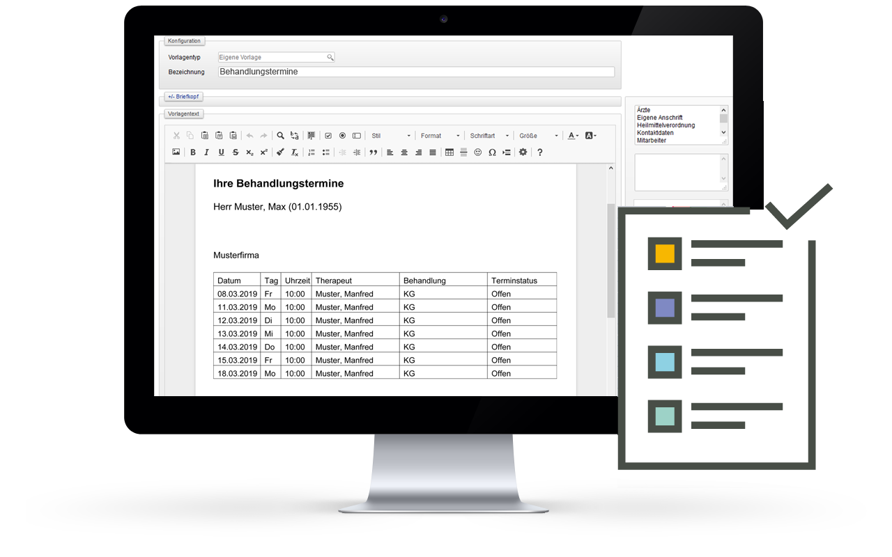 Behandlungstermine drucken
