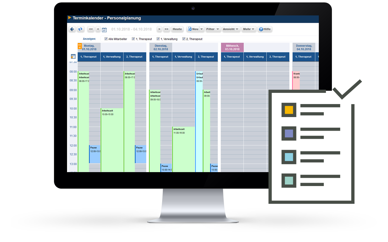 Terminzetteldruck Therapeutensoftware