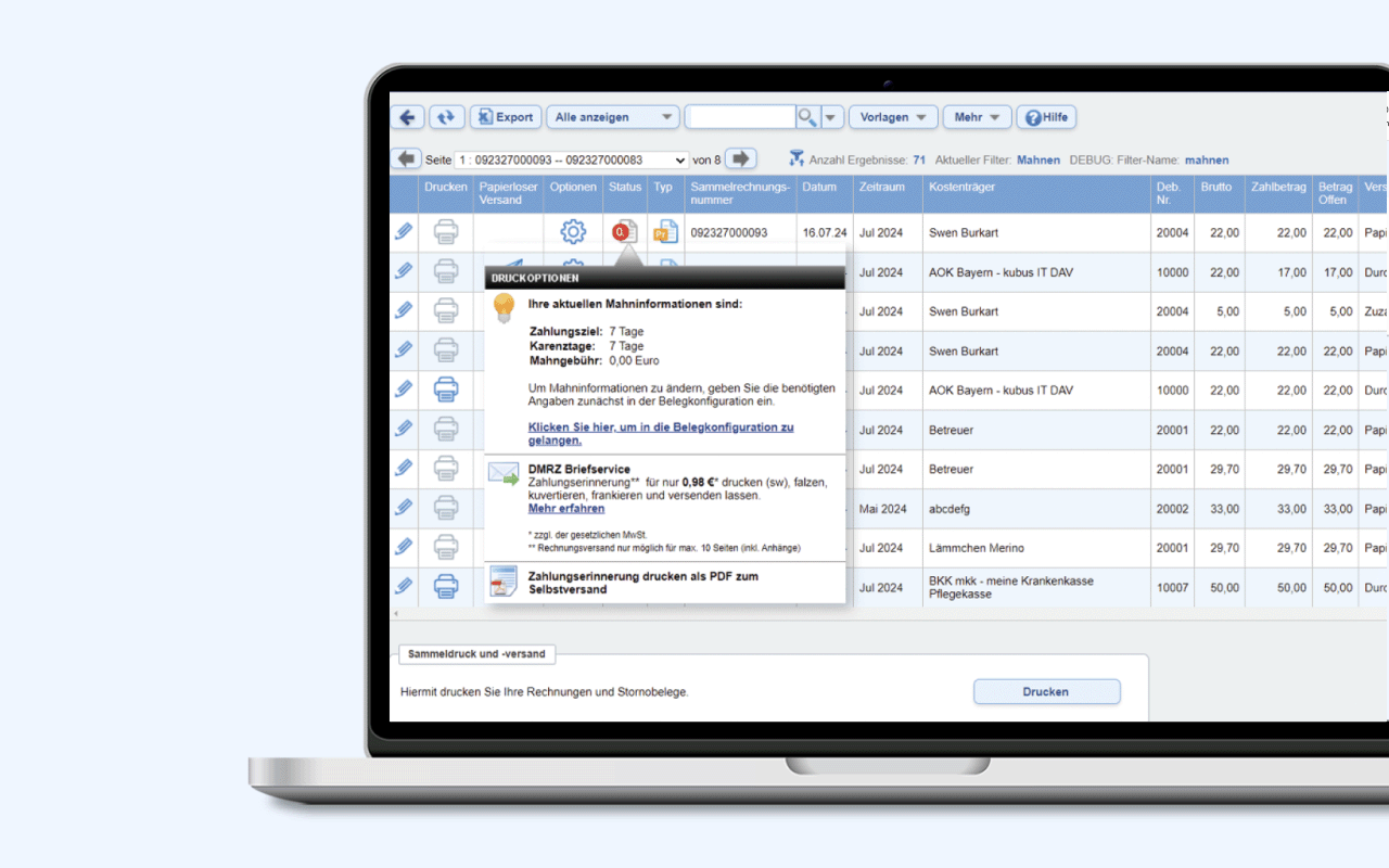 Einfache und schnelle Abrechnung