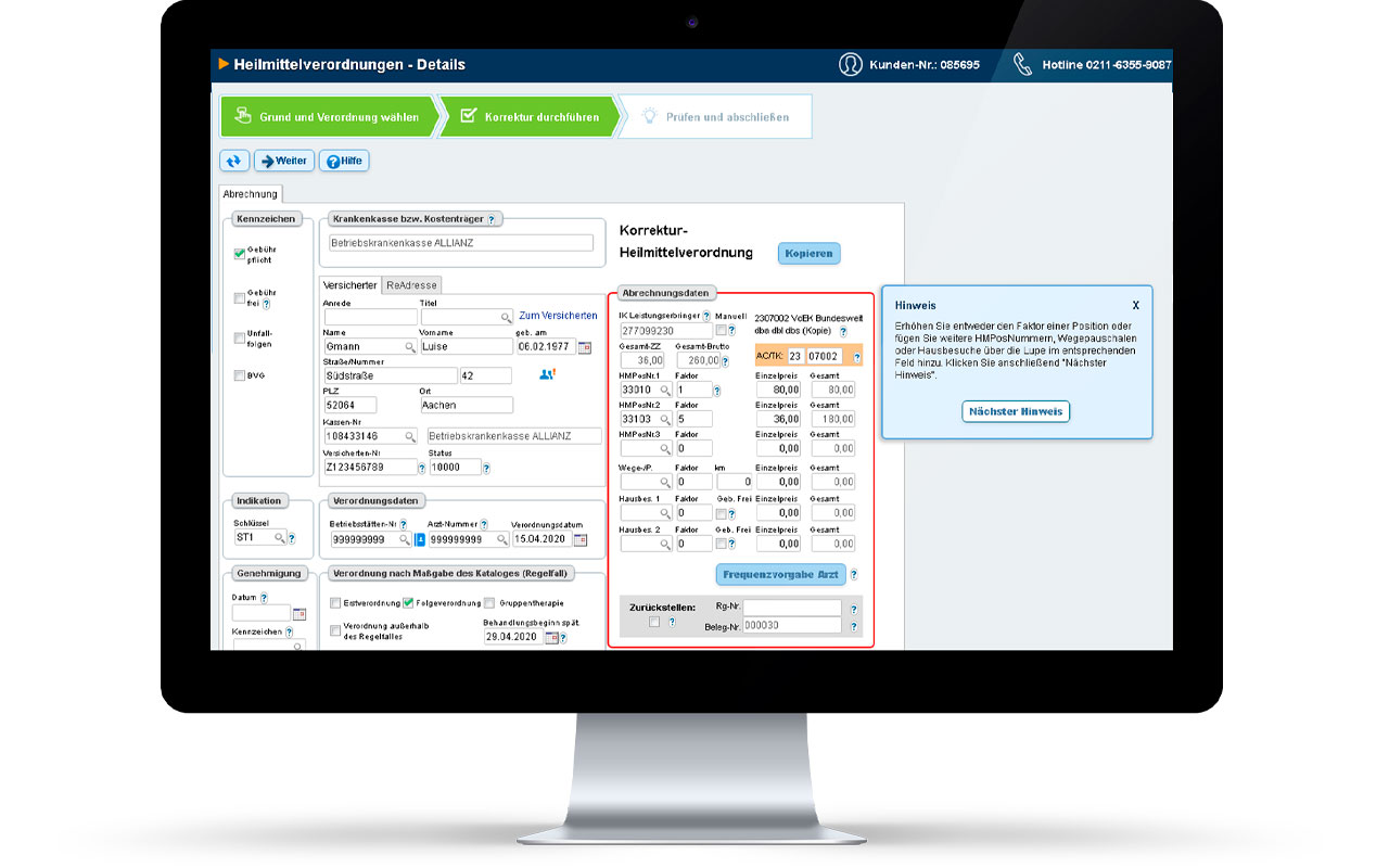 Heilmittelabrechnung Korrekturverfahren