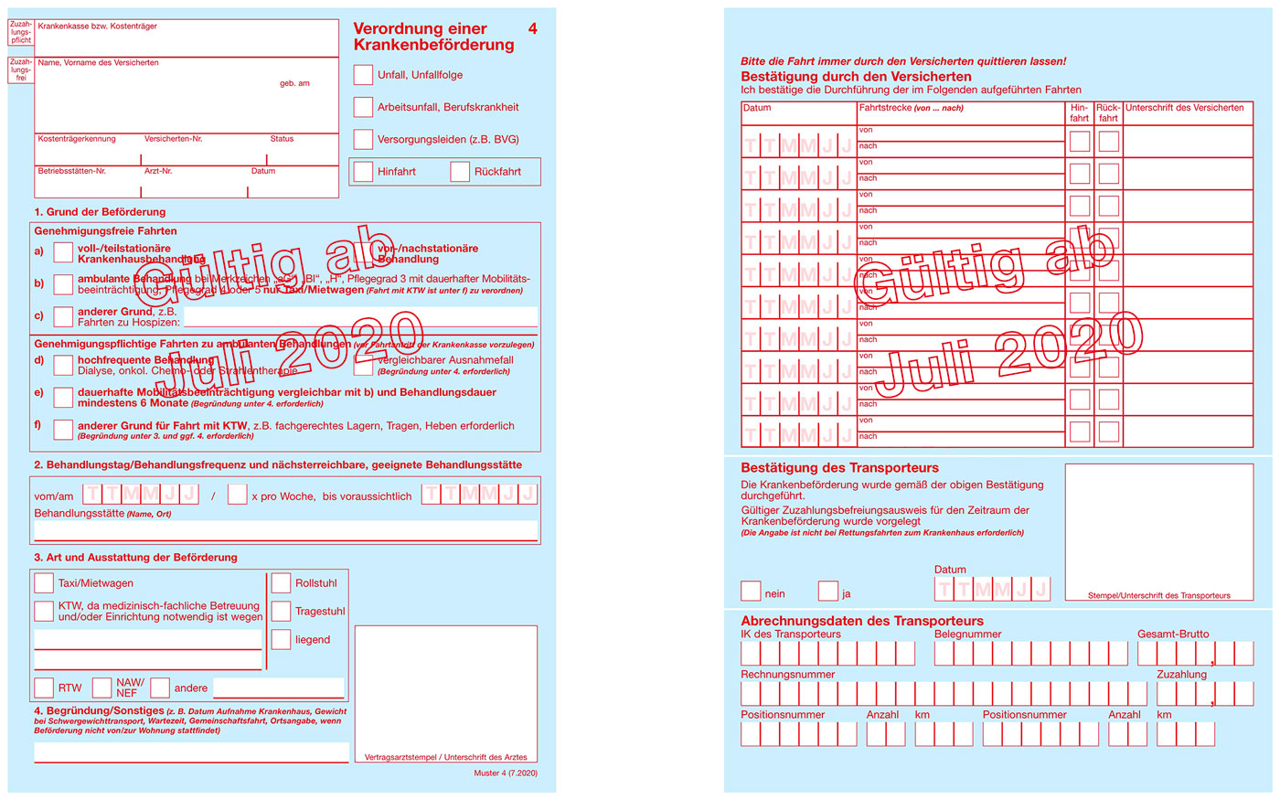 Muster 4 Transportschein